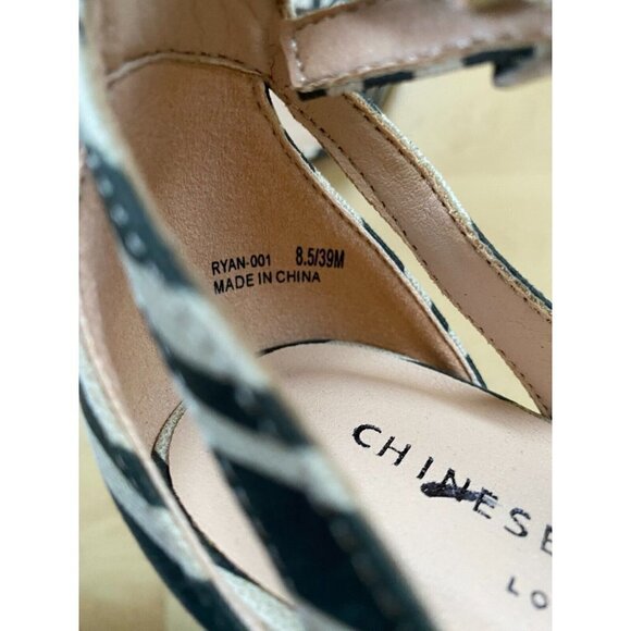 CHINESE Laundry New "Robby" Ankle Strap Animal Print Sandal Flared Heel - Picture 9 of 10